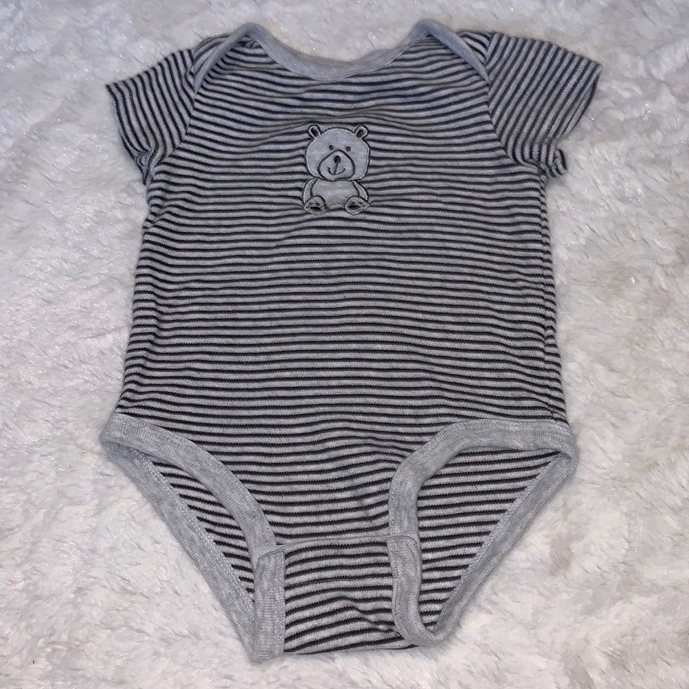 (3 for $10) rococo bear striped bodysuit